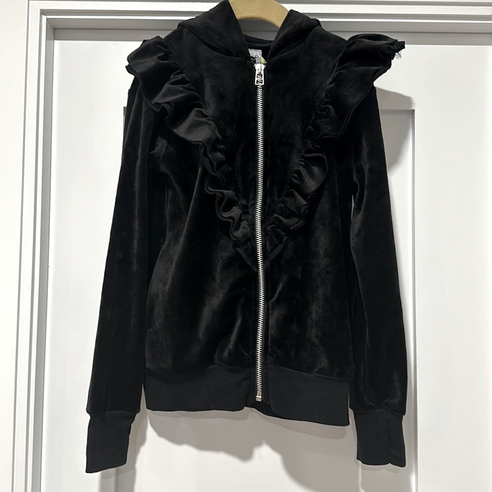NWT Nununu Velvet Ruffled Zip Hoodie 6-7